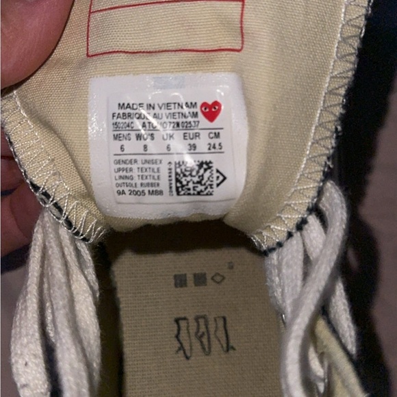 Commes De Garçon Converse collab hightop shoes size 6 in men’s - Picture 6 of 6